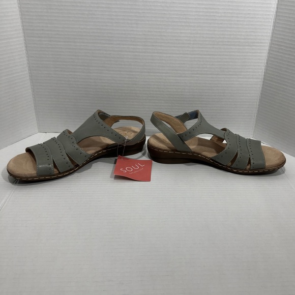 NWT SOUL Naturalizer Womens Beacon  Slingback Sandals  Gray Sage size 10 USA - Picture 2 of 11